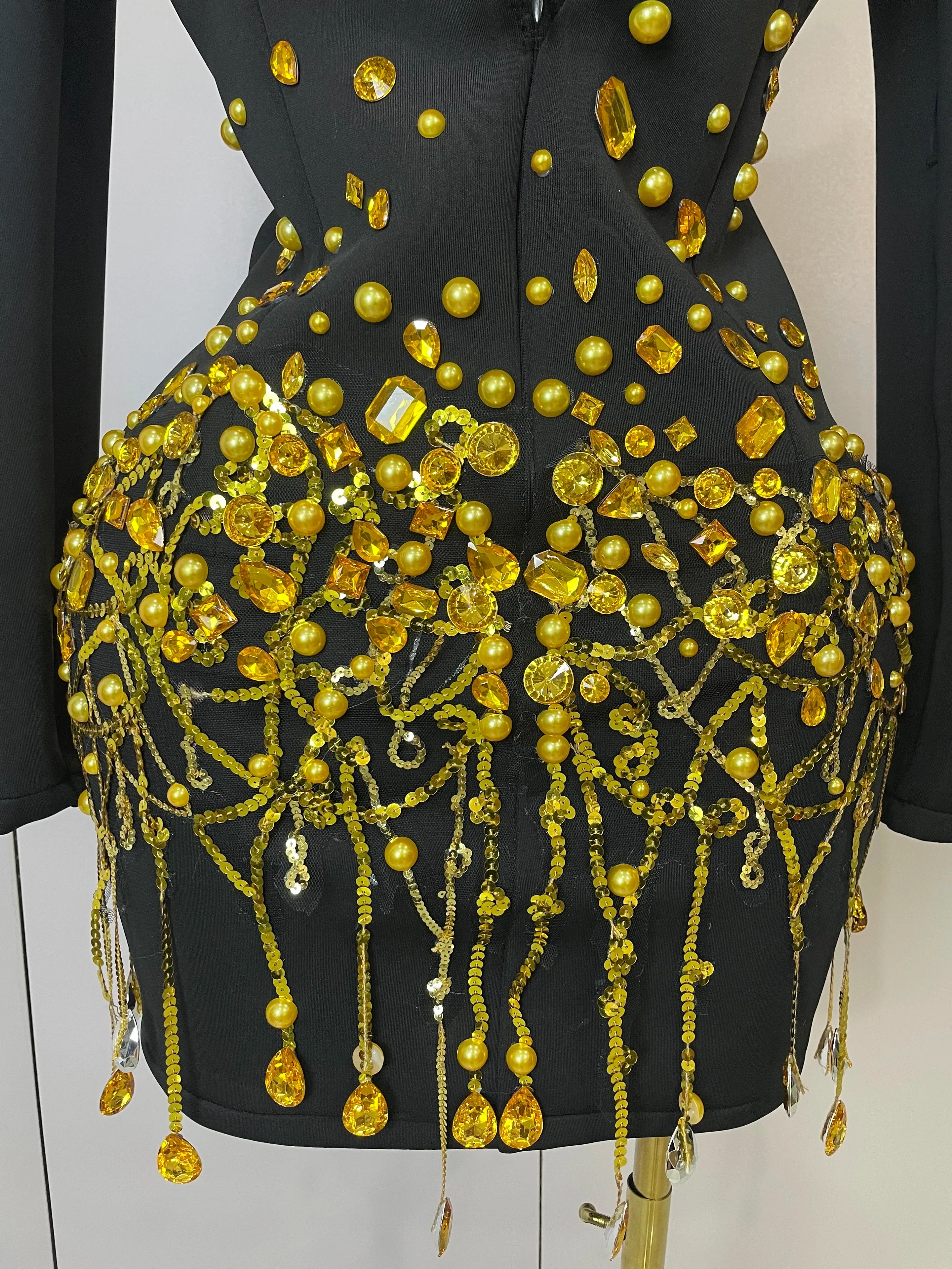 Pearls Blazer Mini Dress