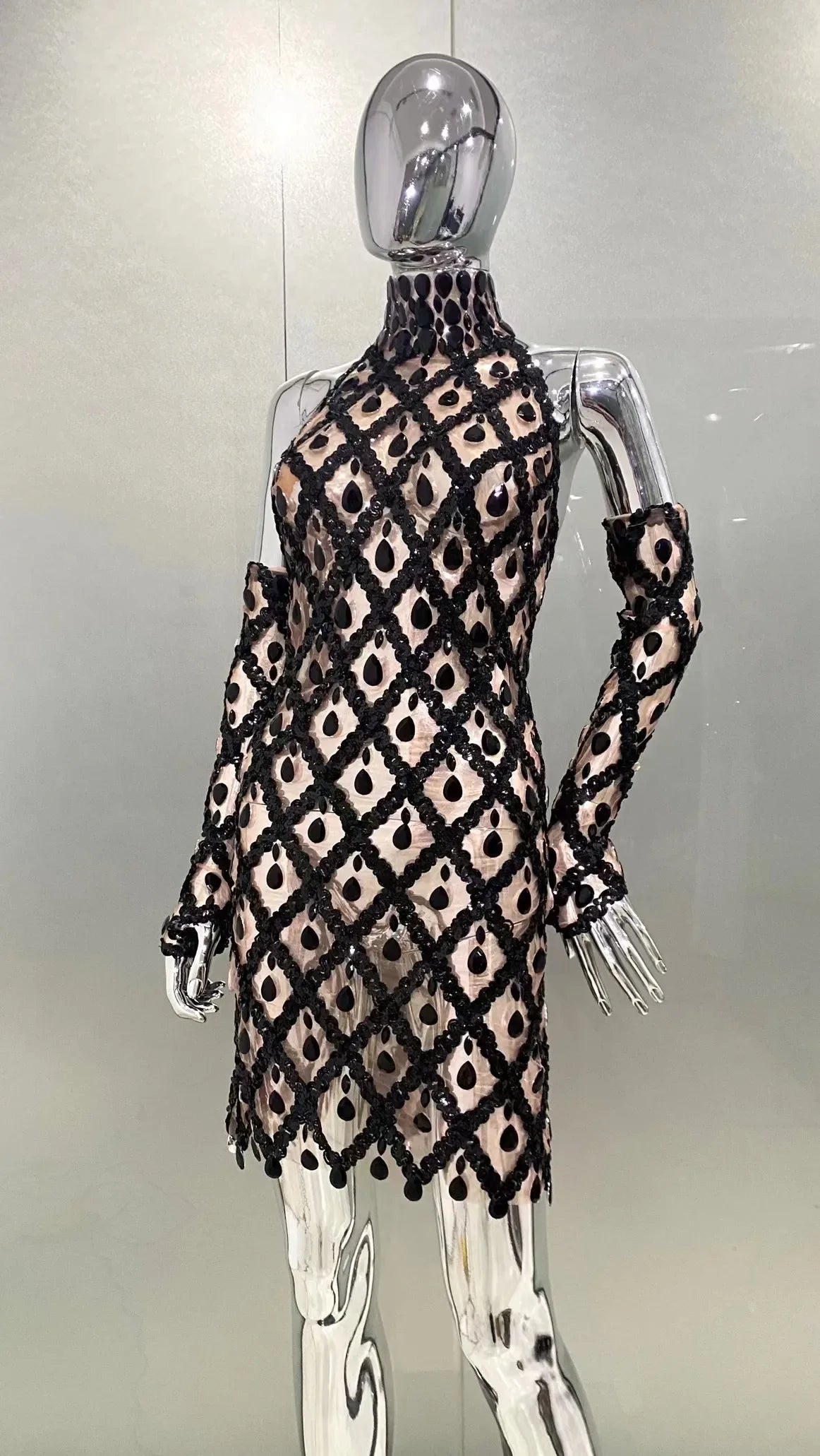 Shinning Crystal Mesh Dress