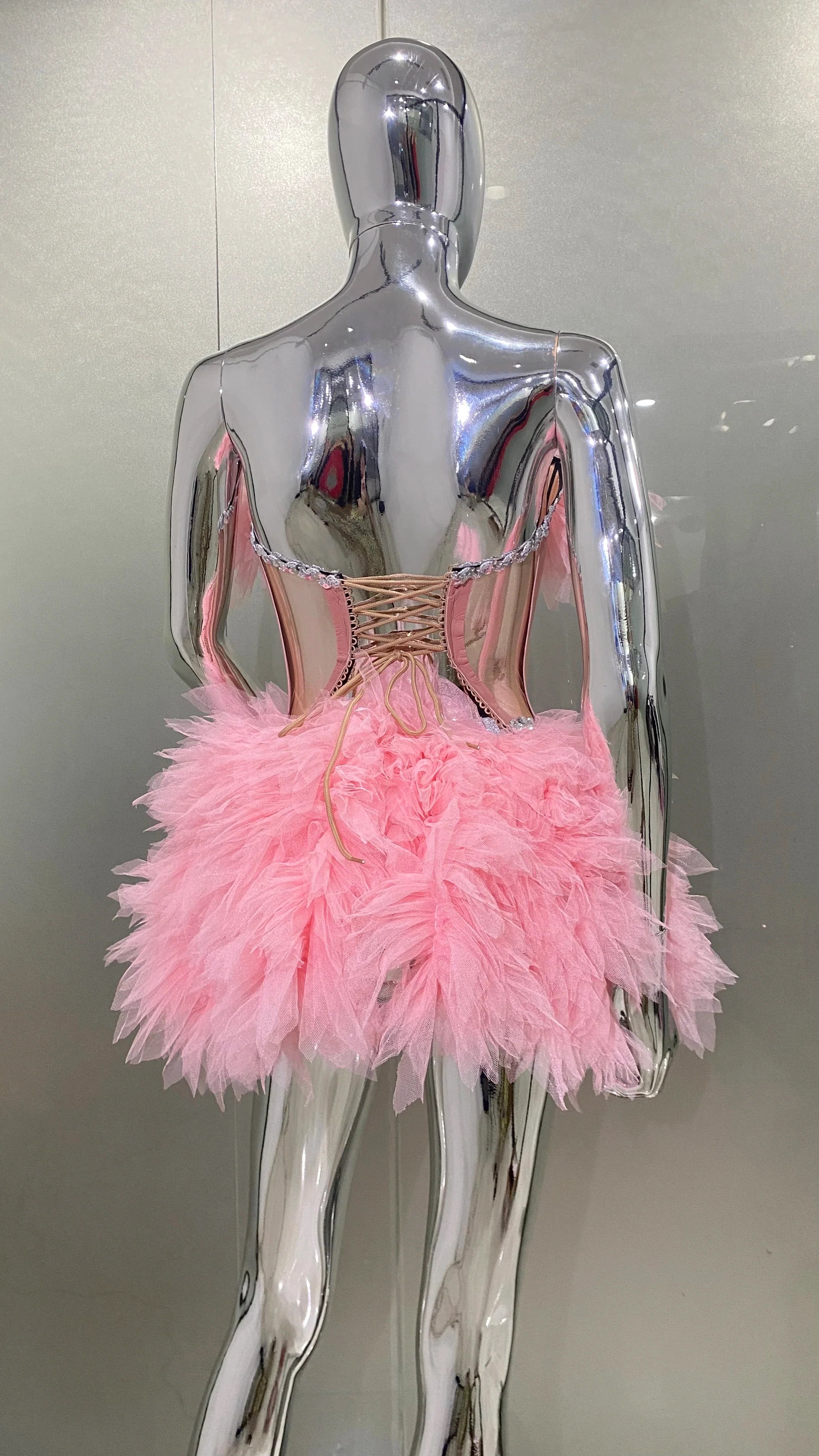 Pink Ruffles 2pcs Mini Dress