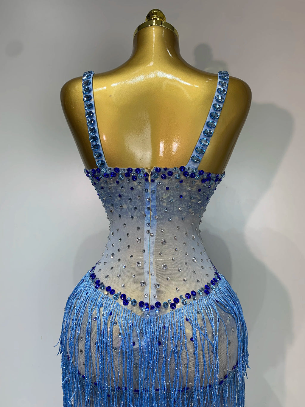 Charline Rhinestone Fringe Maxi Dress