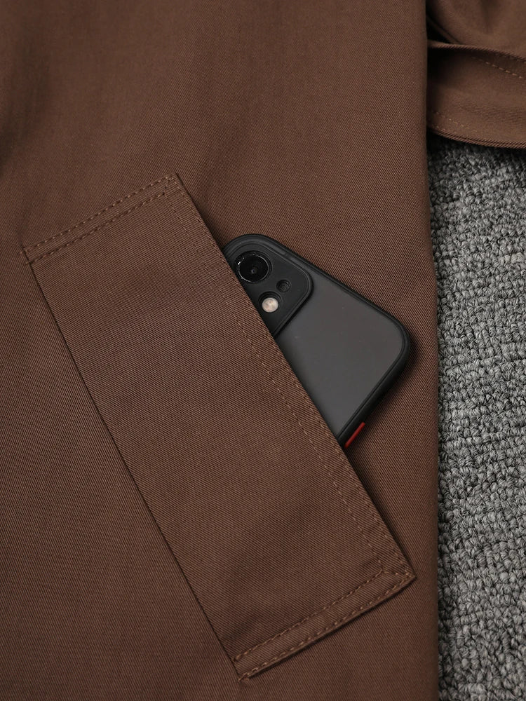 Brown Belted Trench Coat