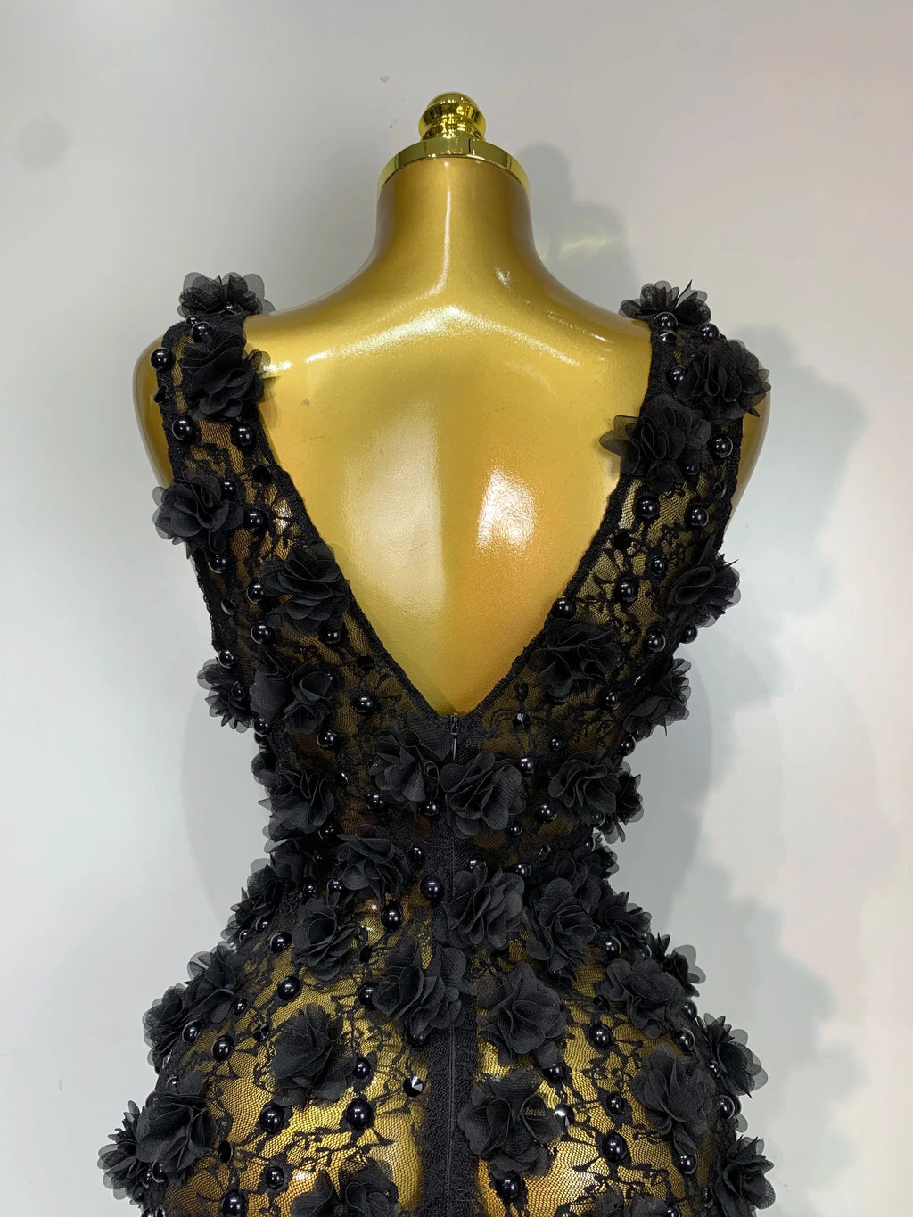 Flower Pearls Mini Dress