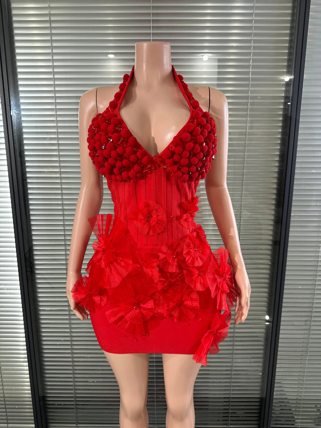 Glamorous 3D Flower Bandage Dress