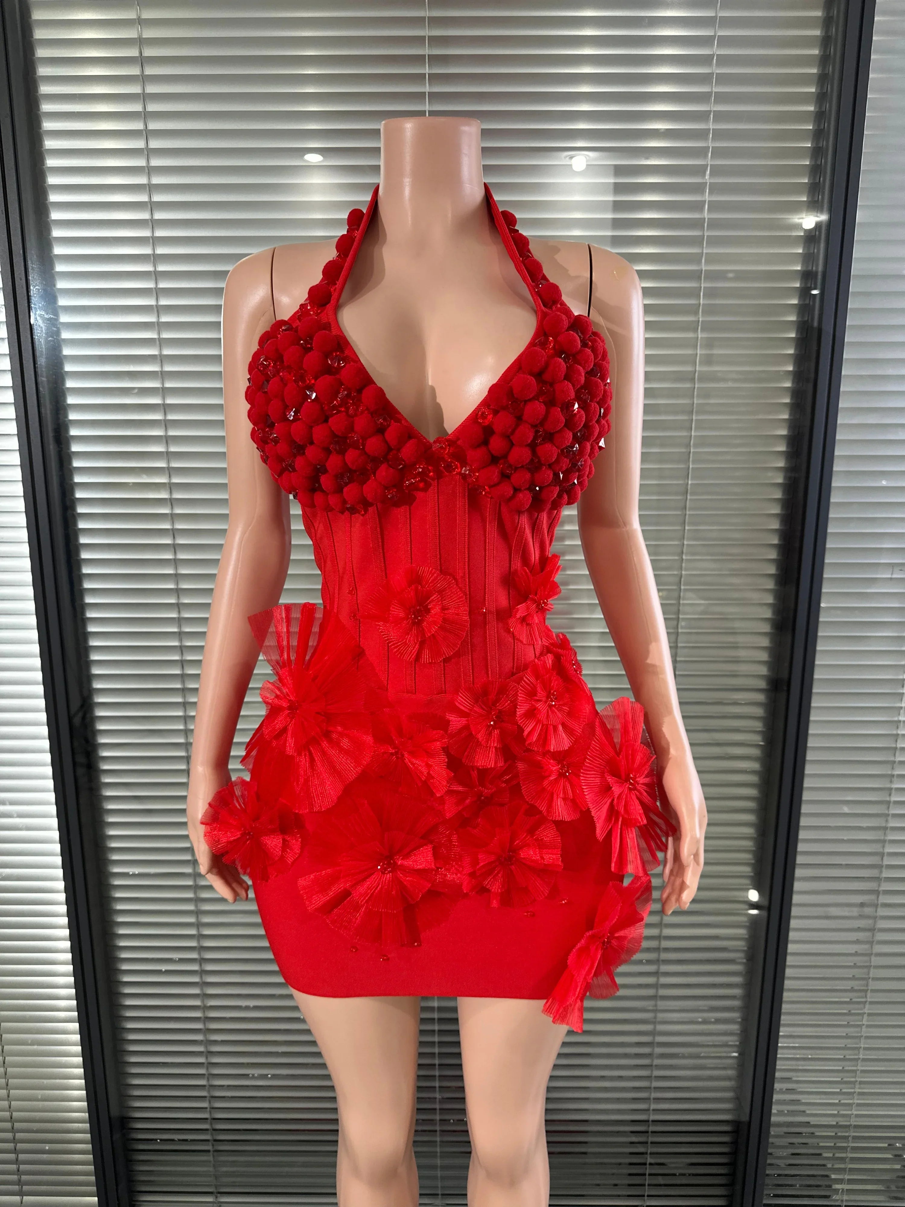 Glamorous 3D Flower Bandage Dress