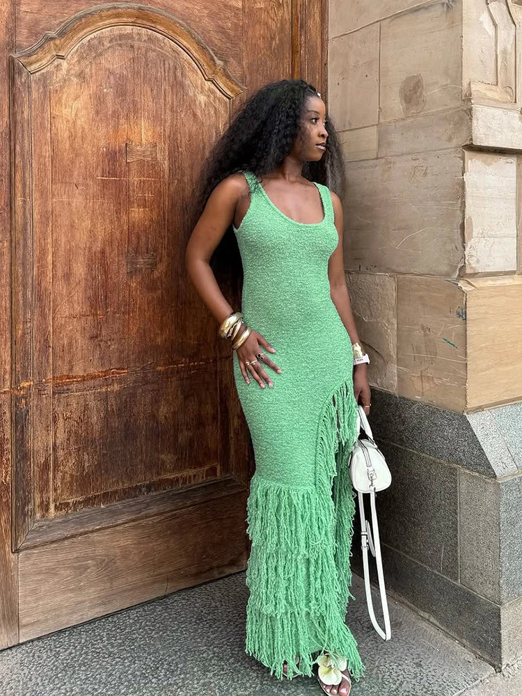 Hannah Knit Tassel Maxi Dress