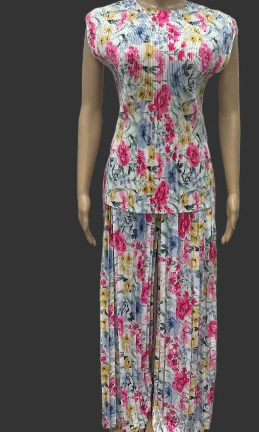 Sonya Floral Pleated Pants Set Floral 3