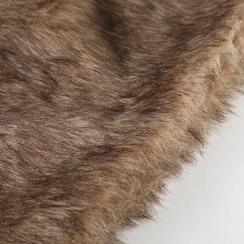 Vintage Leather Furry Mini Skirt