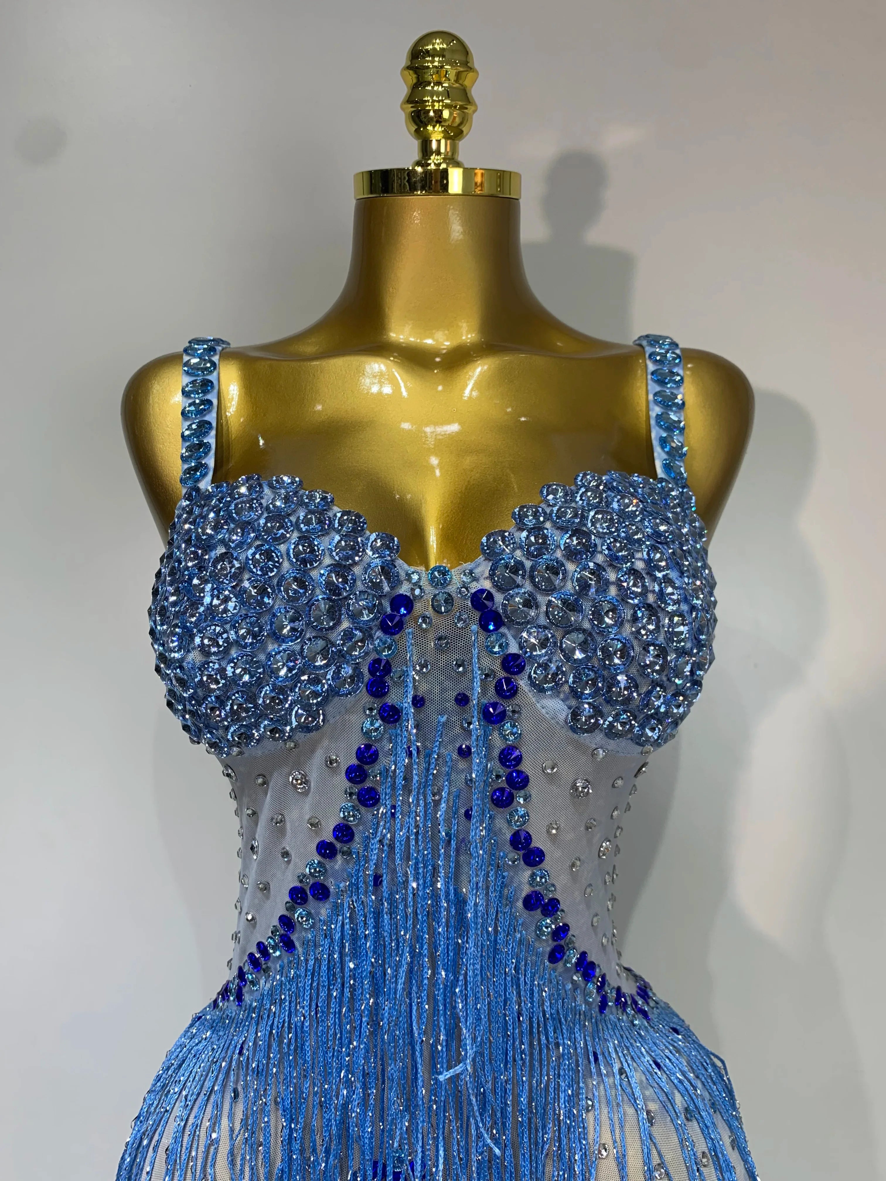Charline Rhinestone Fringe Maxi Dress