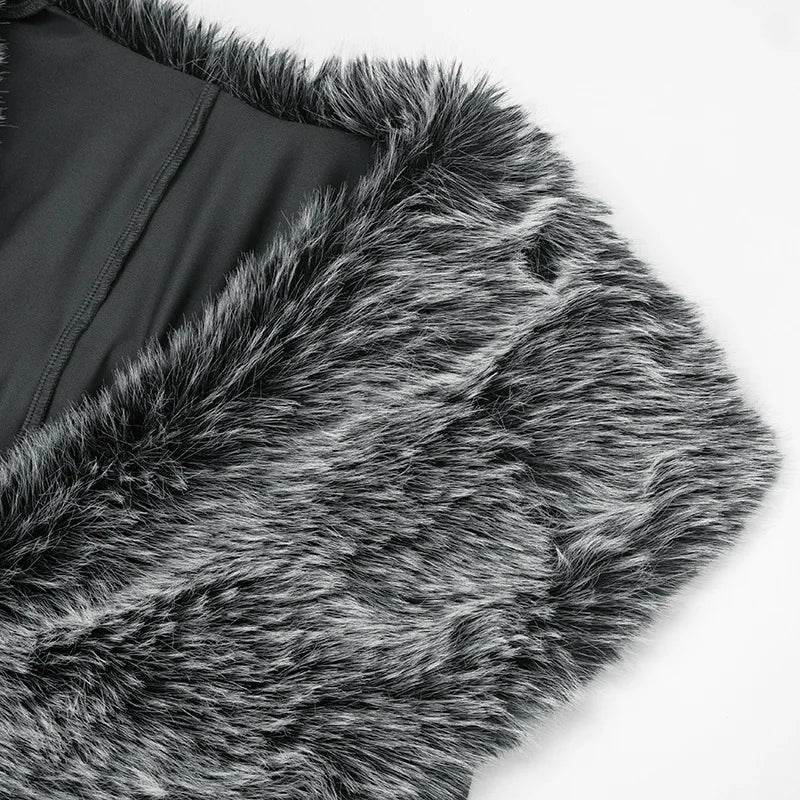 Furry Collar Jumpsuit