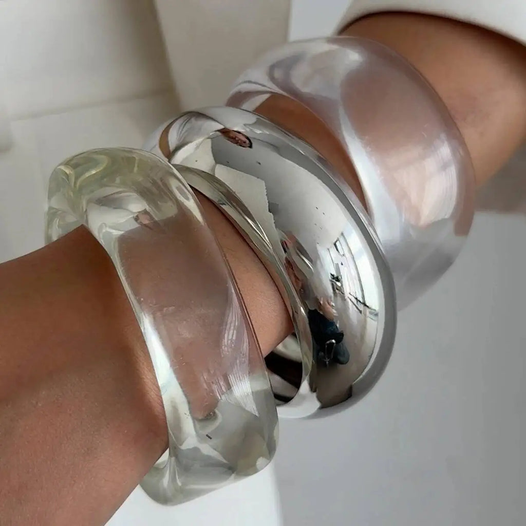 Acrylic Resin Bangle Bracelet