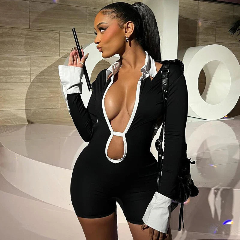 Jackie Backless Romper black
