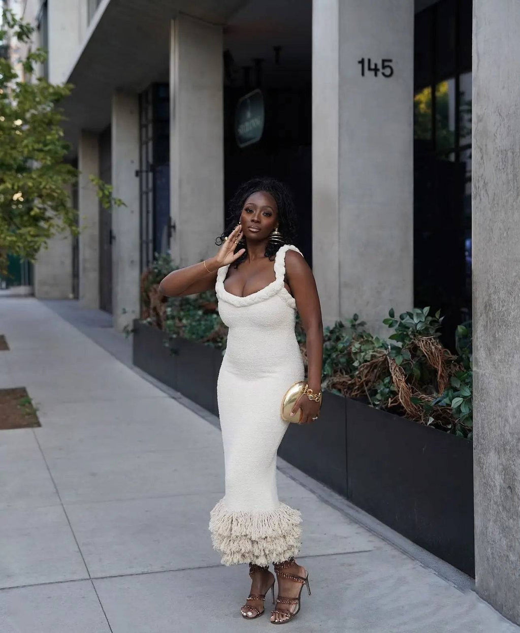 Joi Knit Tassel Maxi Dress