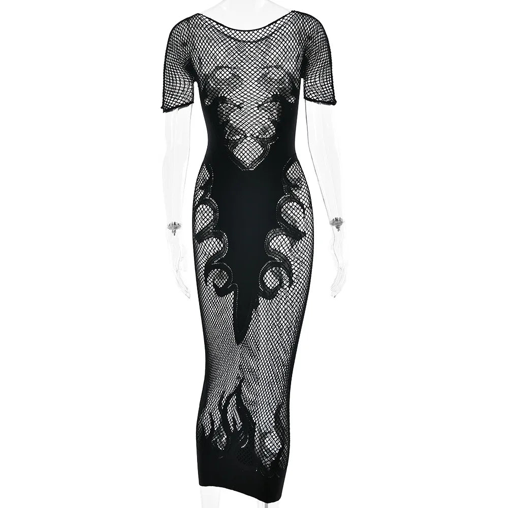 Flaming Hot Mesh Dress