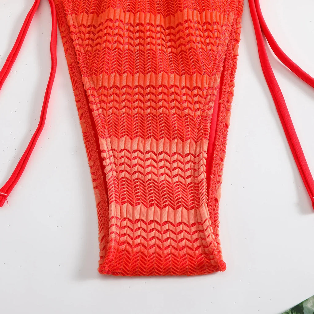 Gradient Mesh Skirt Bikini Set