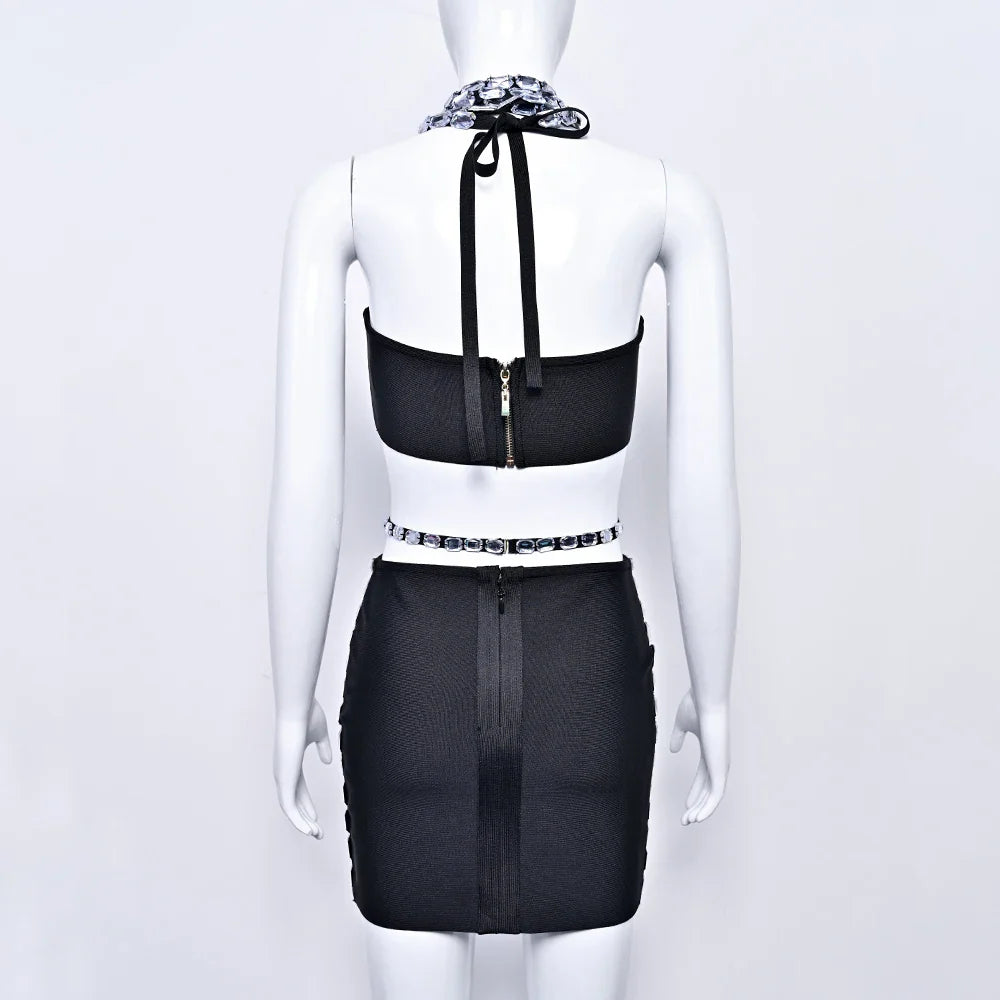 Luxurious 3pcs Bandage Dress Set