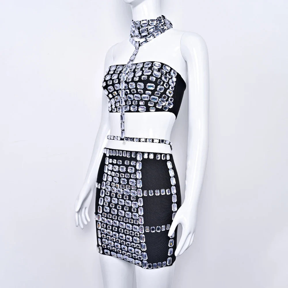 Luxurious 3pcs Bandage Dress Set