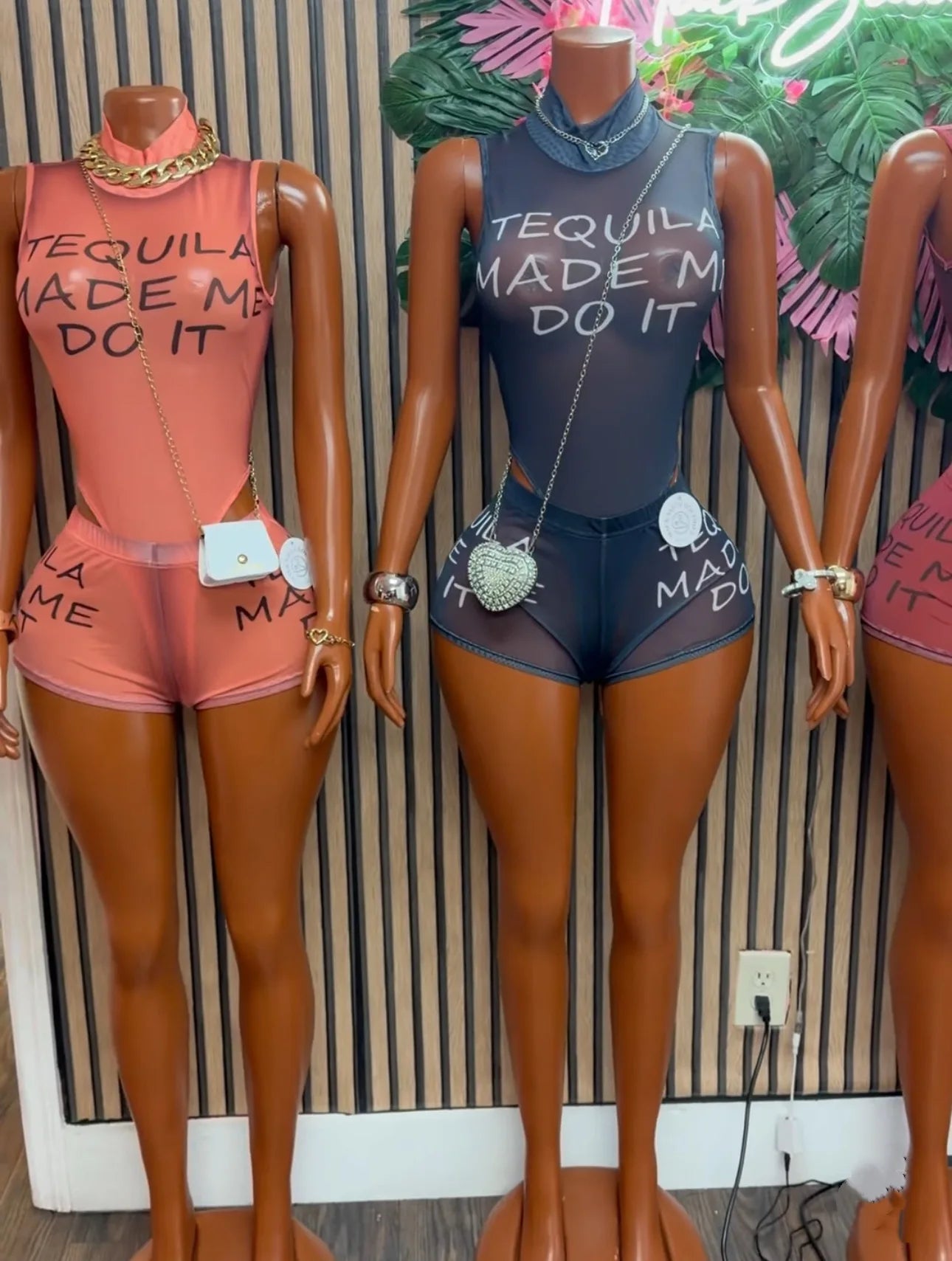 Tequi Mesh Bodysuit Short Set