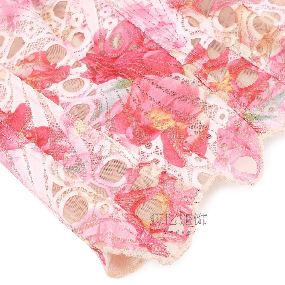 Pink Corset Satin Skirt Set