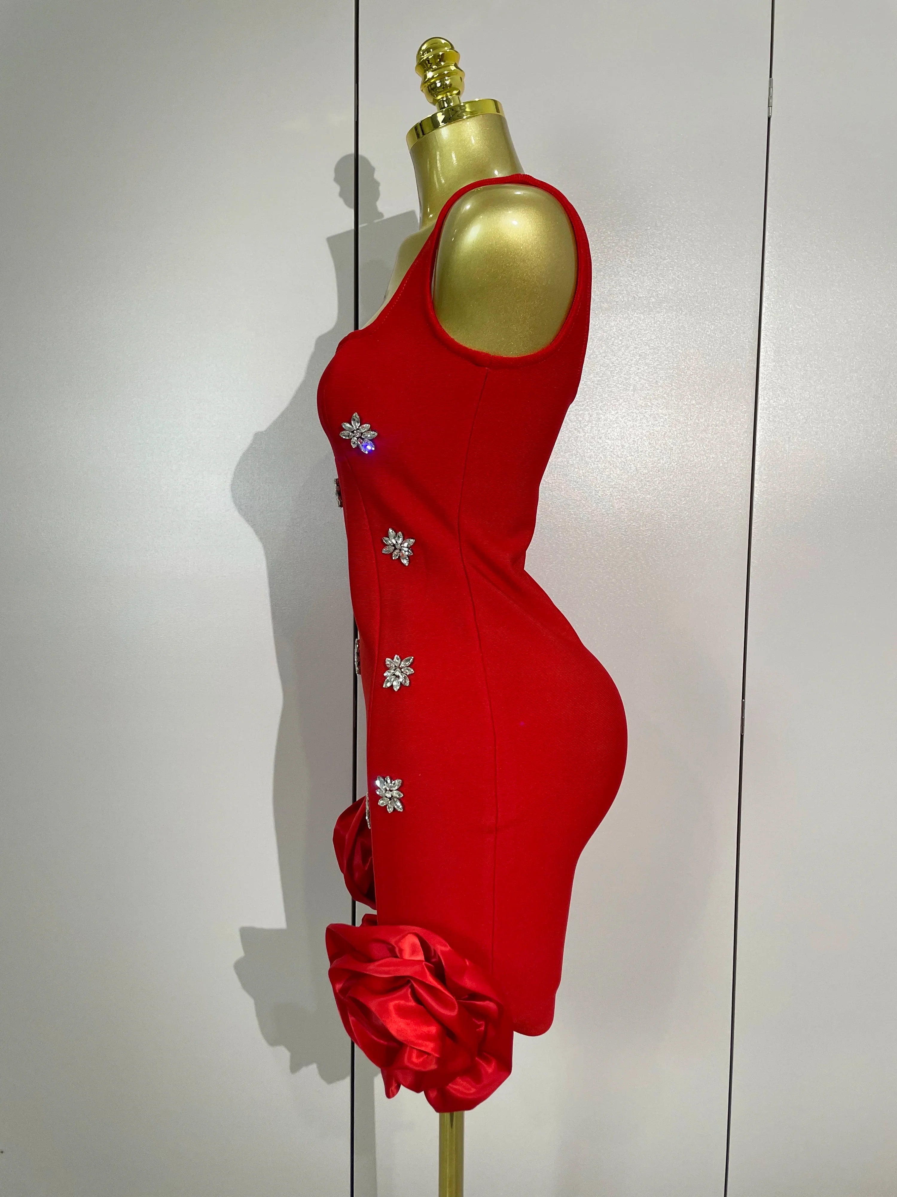 Lori Bandage Ruffle Mini Dress