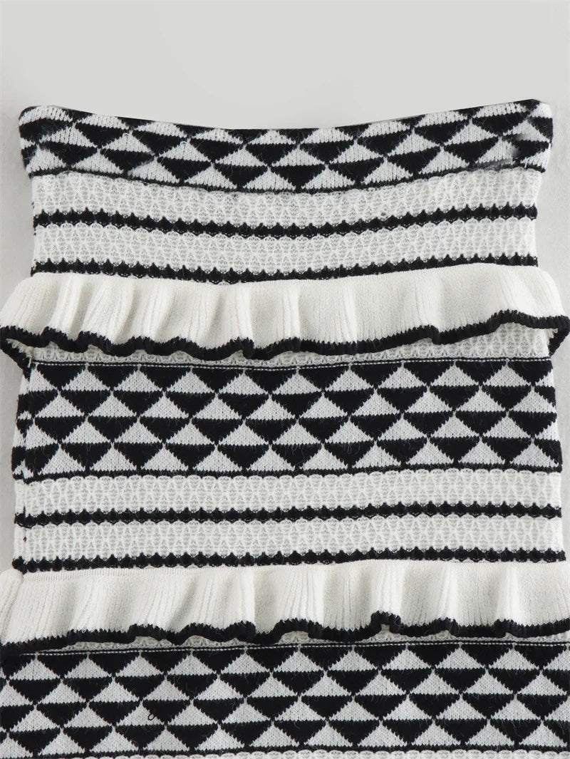 Jen Knit Ruffle Skirt Set