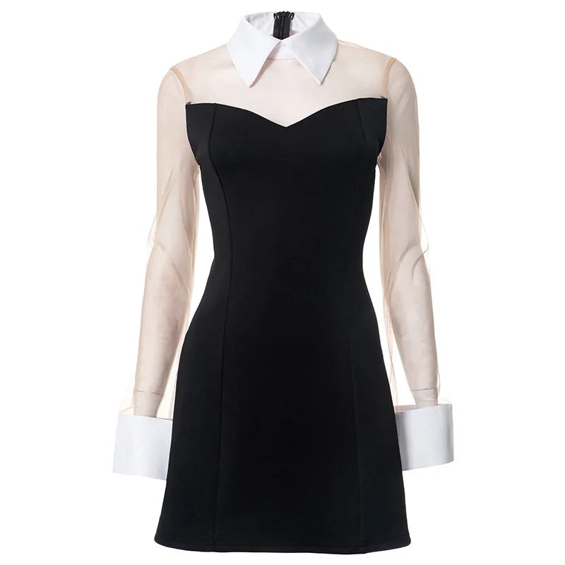 White Collar Mini Dress