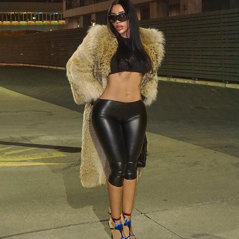 Faux Leather Cropped Leggings