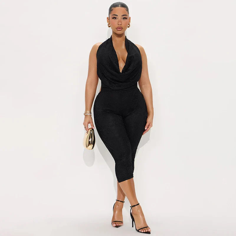 Julia Lace Jumpsuit Black