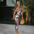 Swirl Cutout Halter Jumpsuit