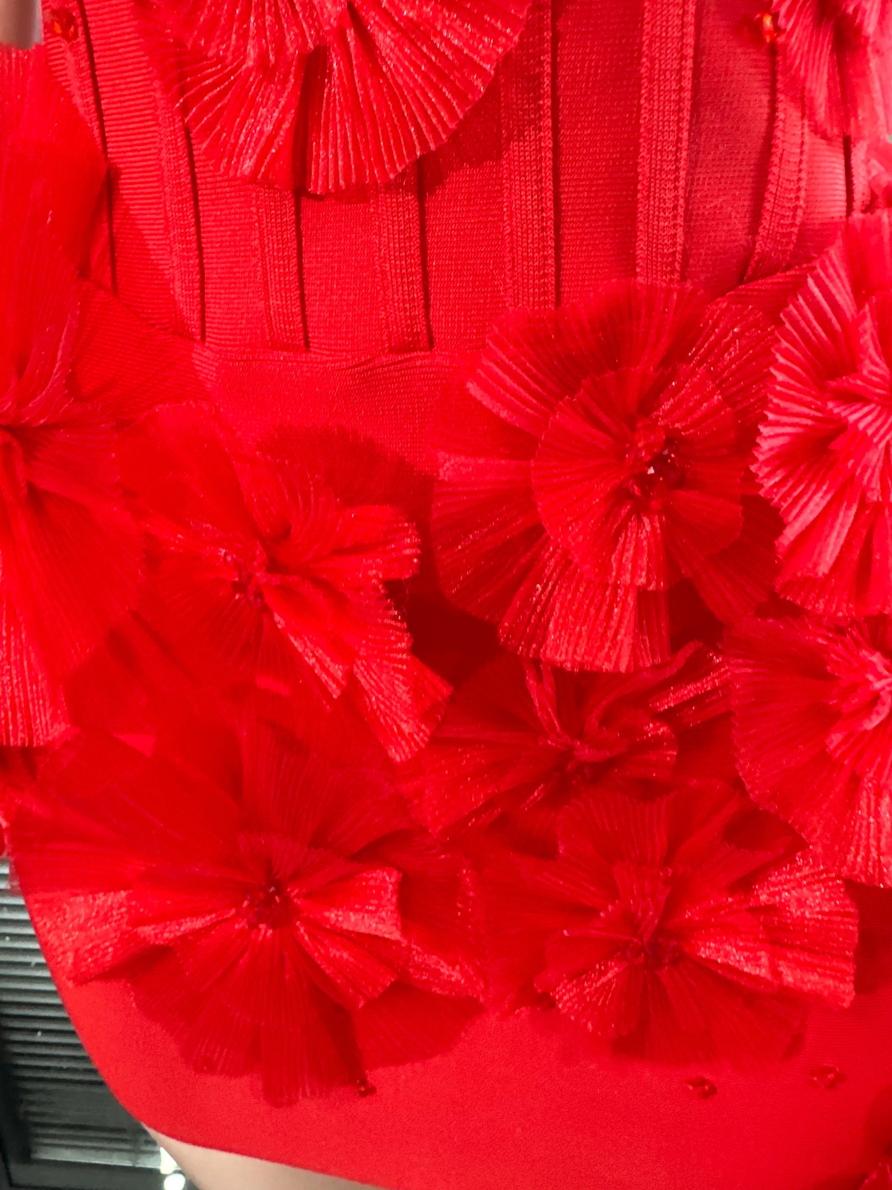 Glamorous 3D Flower Bandage Dress