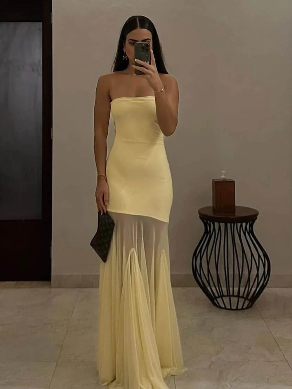 Yellow Silk Maxi Dress