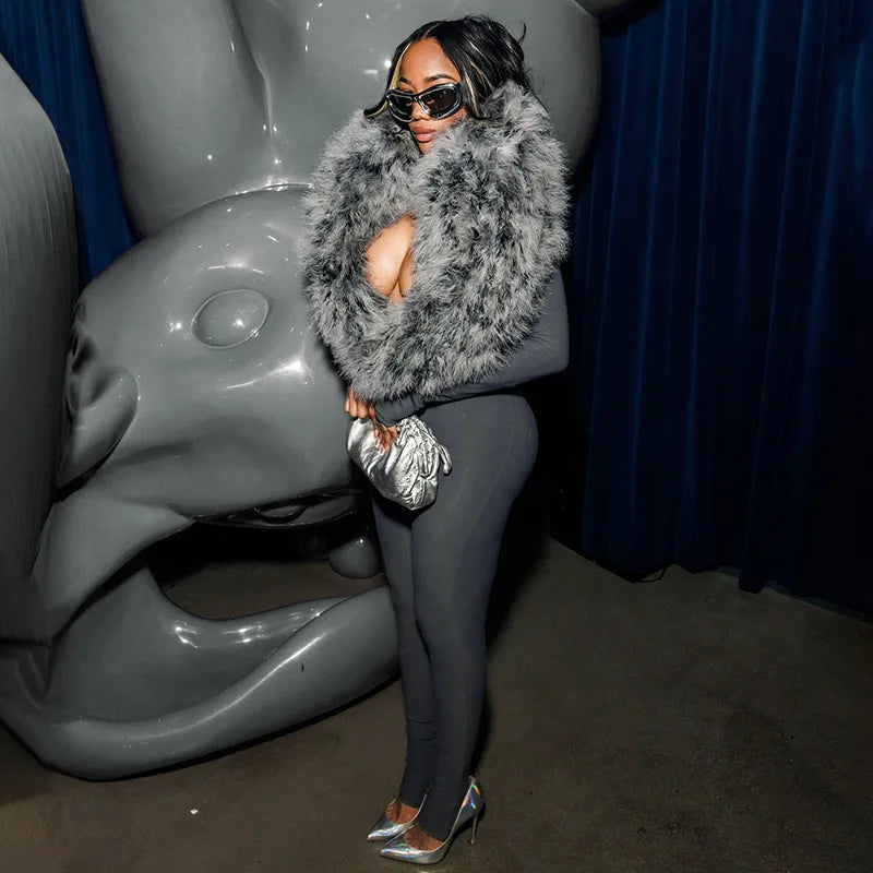 Furry Collar Jumpsuit