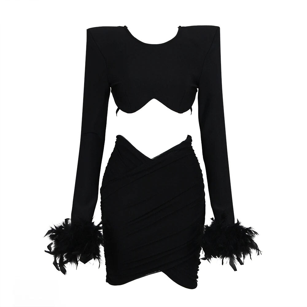 Sarah Ruched Bandage Dress Black