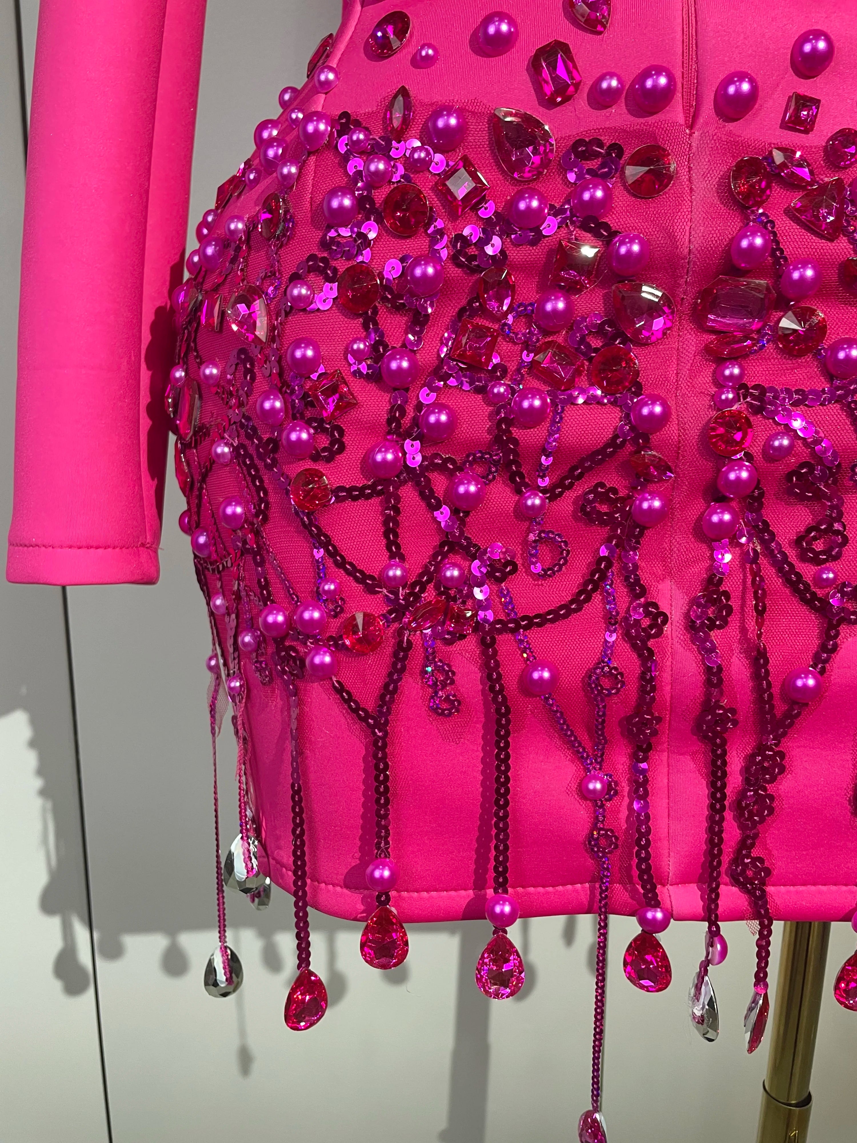 Pearls Blazer Mini Dress