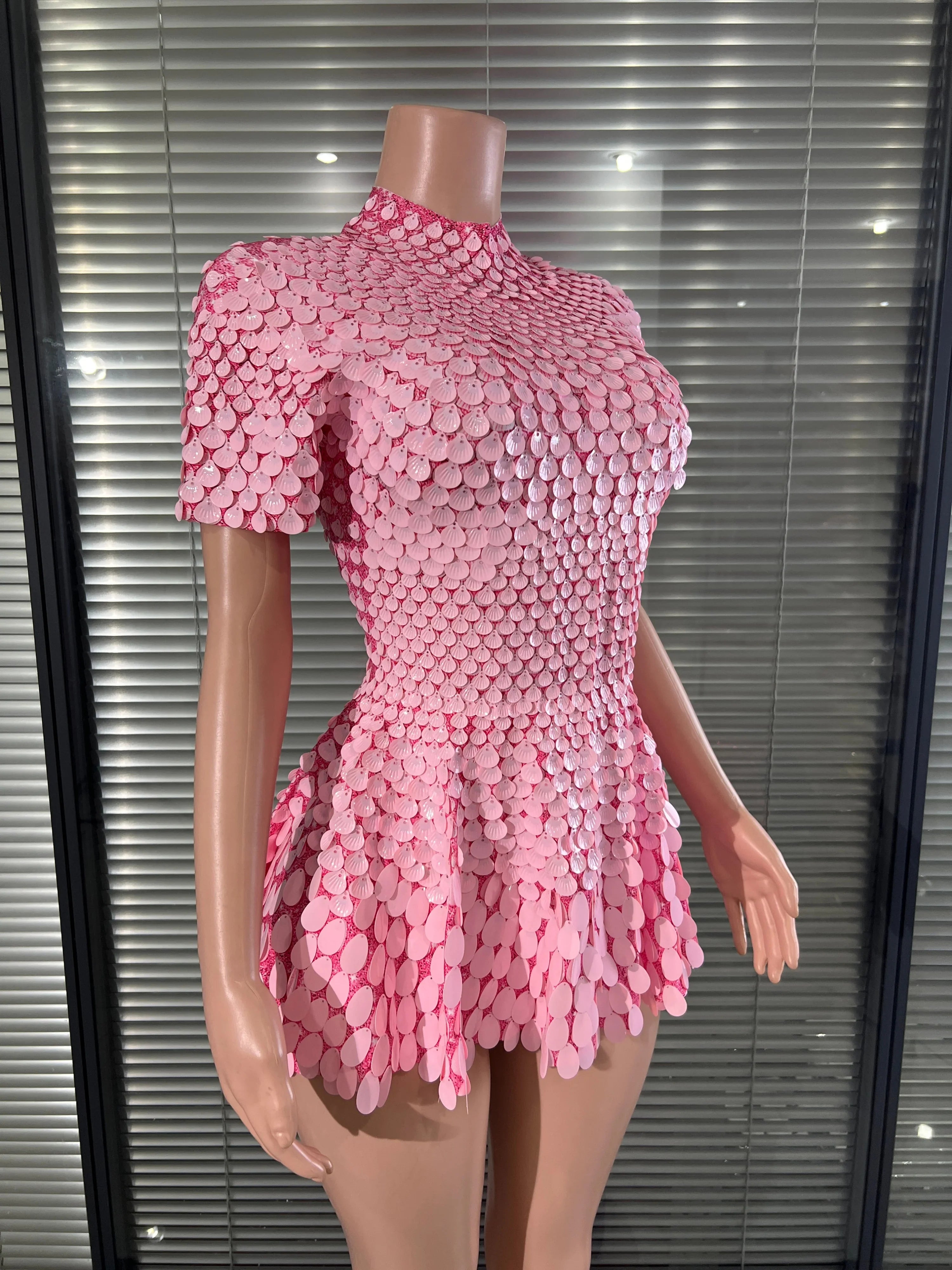Scale Sequin Bodysuit Dress