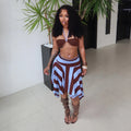 Striped Halter Skirt Set