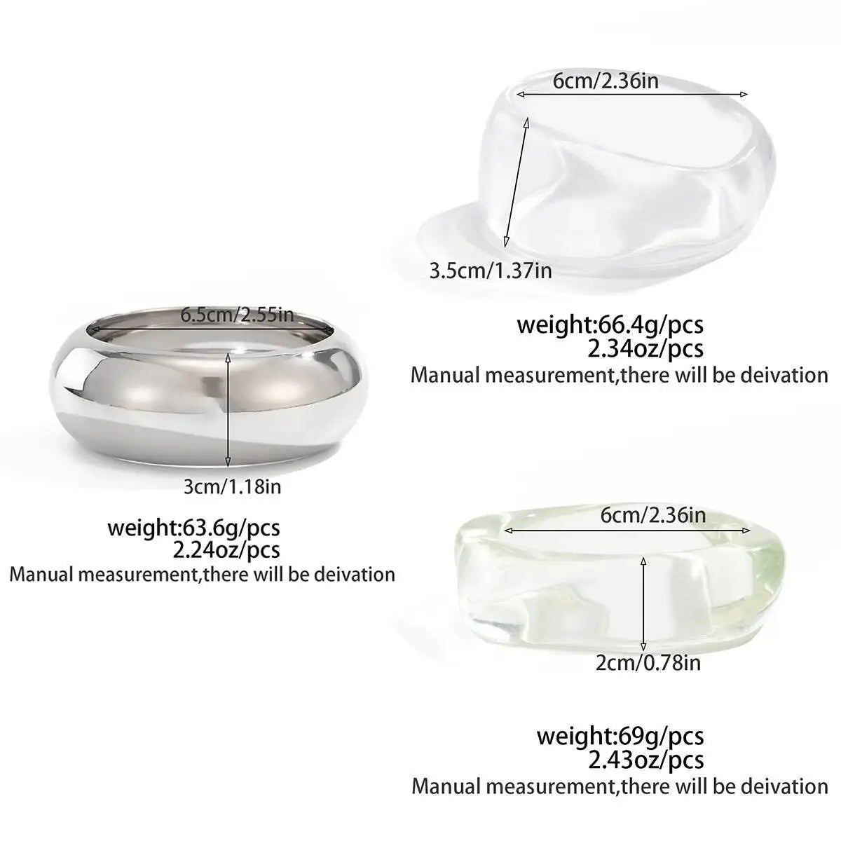 Acrylic Resin Bangle Bracelet