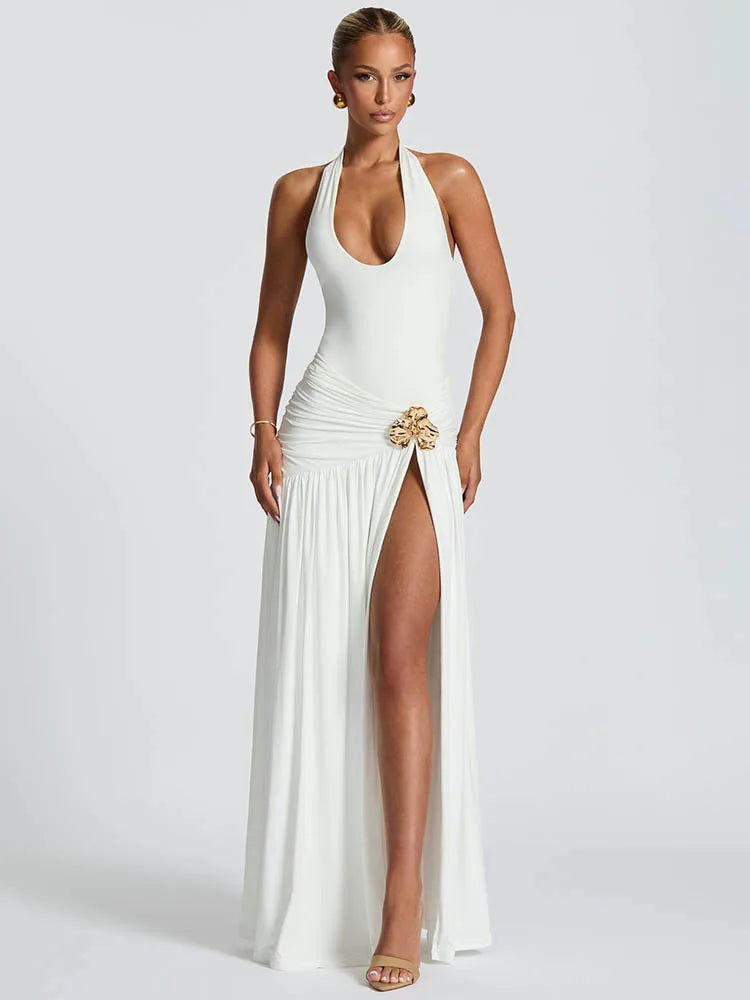 Nora Ruched Dress Set WHITE