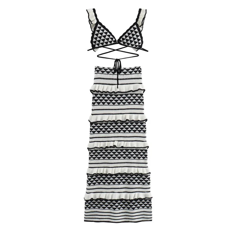 Jen Knit Ruffle Skirt Set