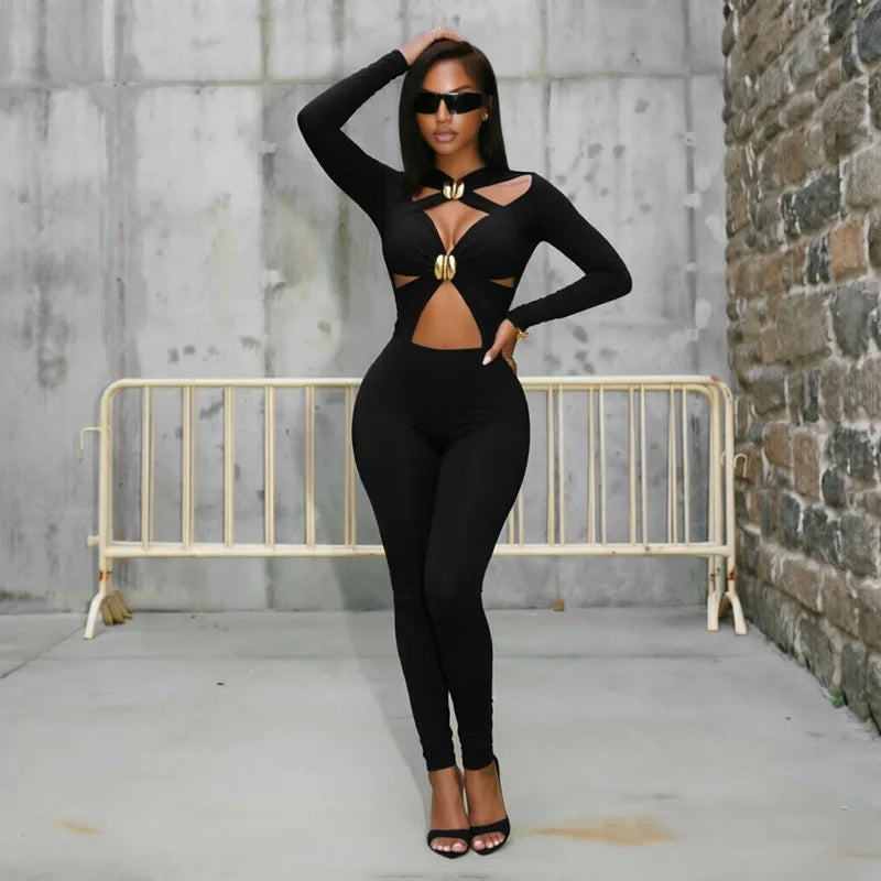 Ring Detail Cutout Jumpsuit