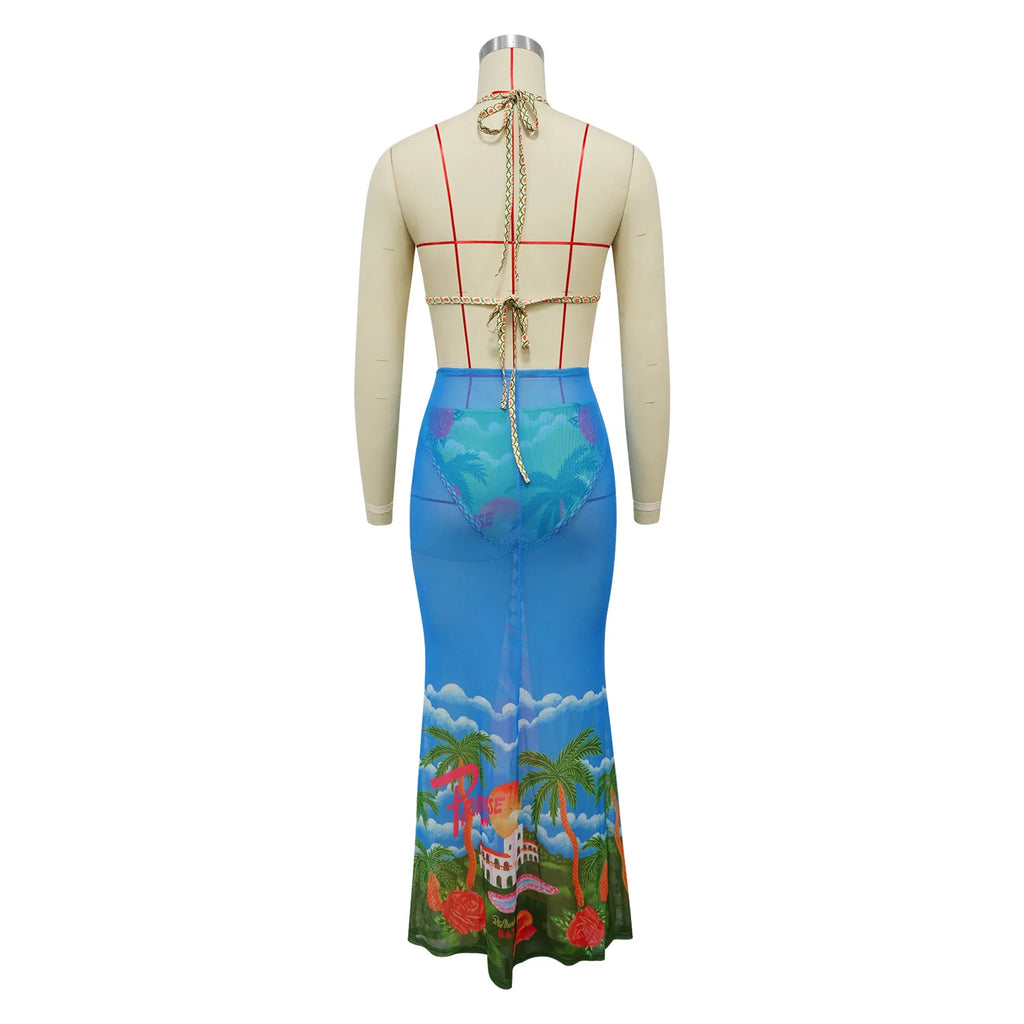 Lola Mesh Skirt + Bikini Set