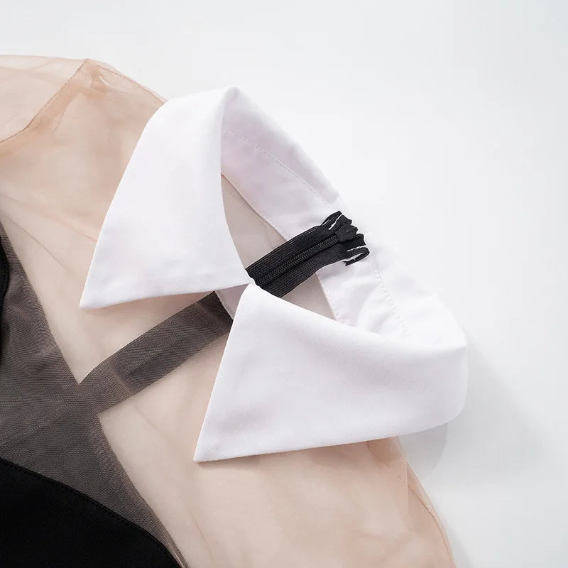 White Collar Mini Dress