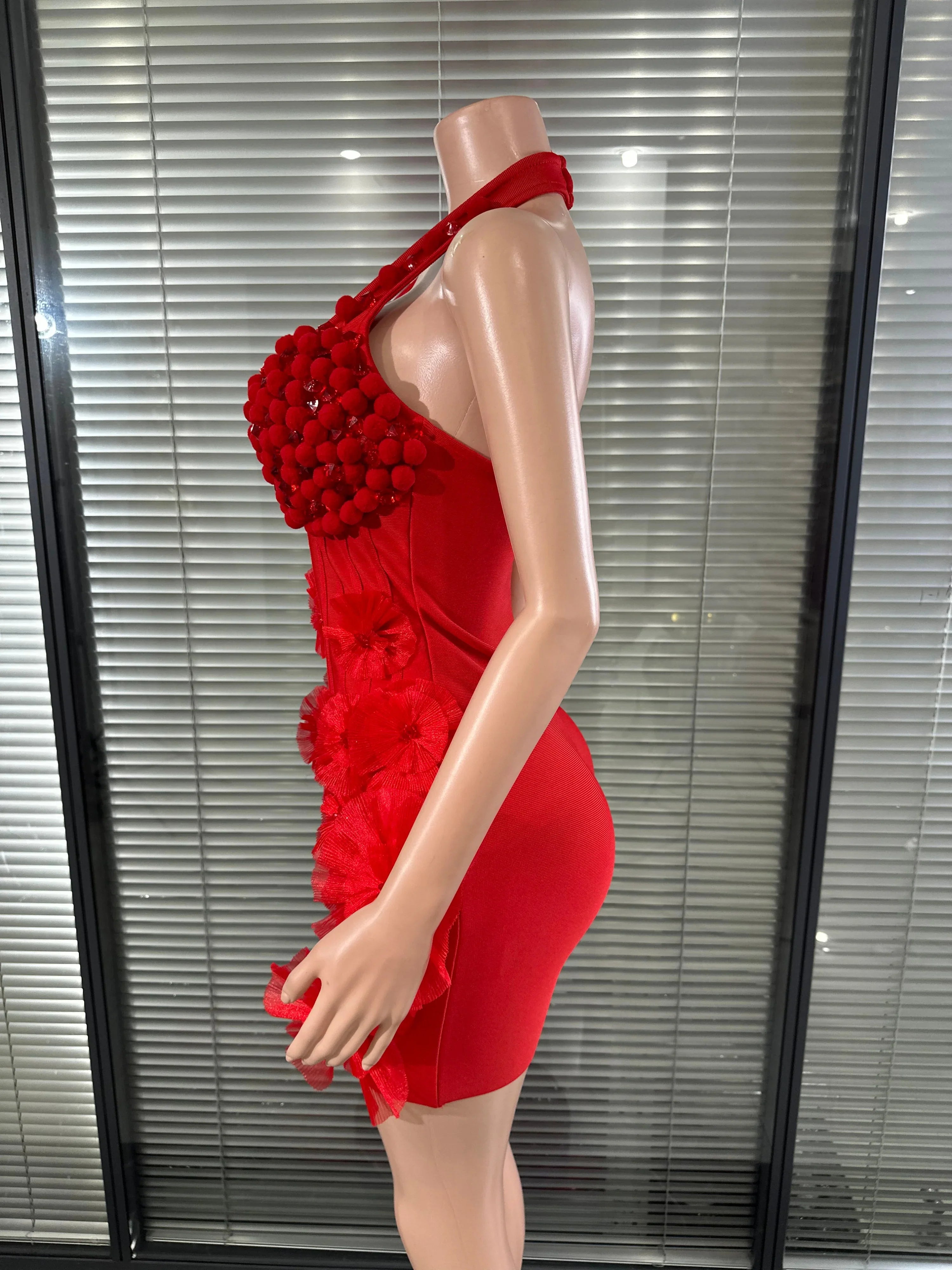 Glamorous 3D Flower Bandage Dress