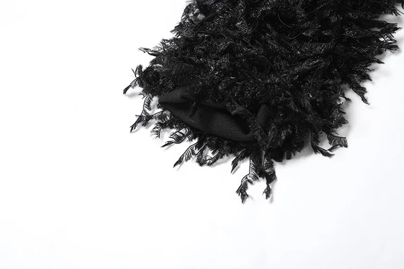 Fluff Cutout Mini Dress
