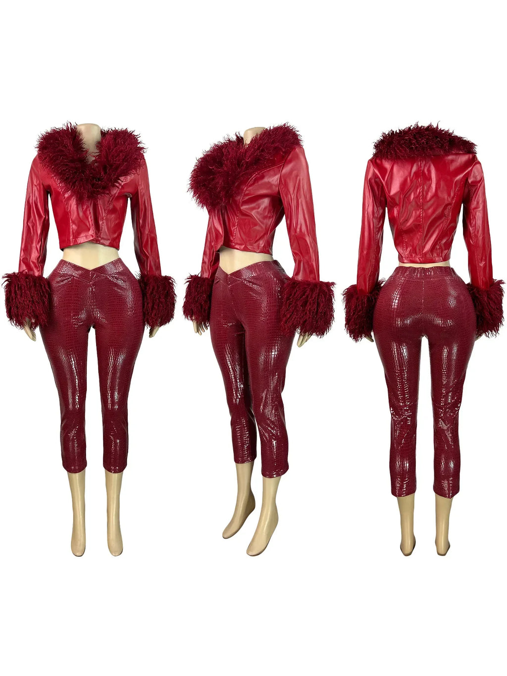 Leather Capri Pants Set