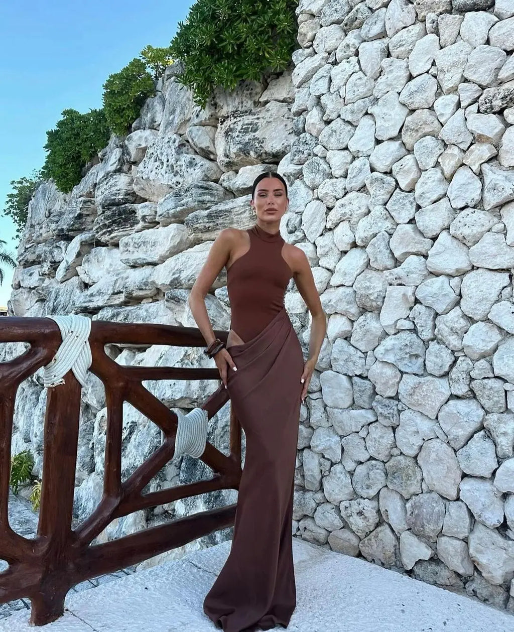 Tori Satin Maxi Dress