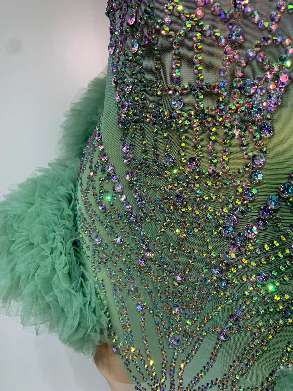 Green Luxe Mesh Dress