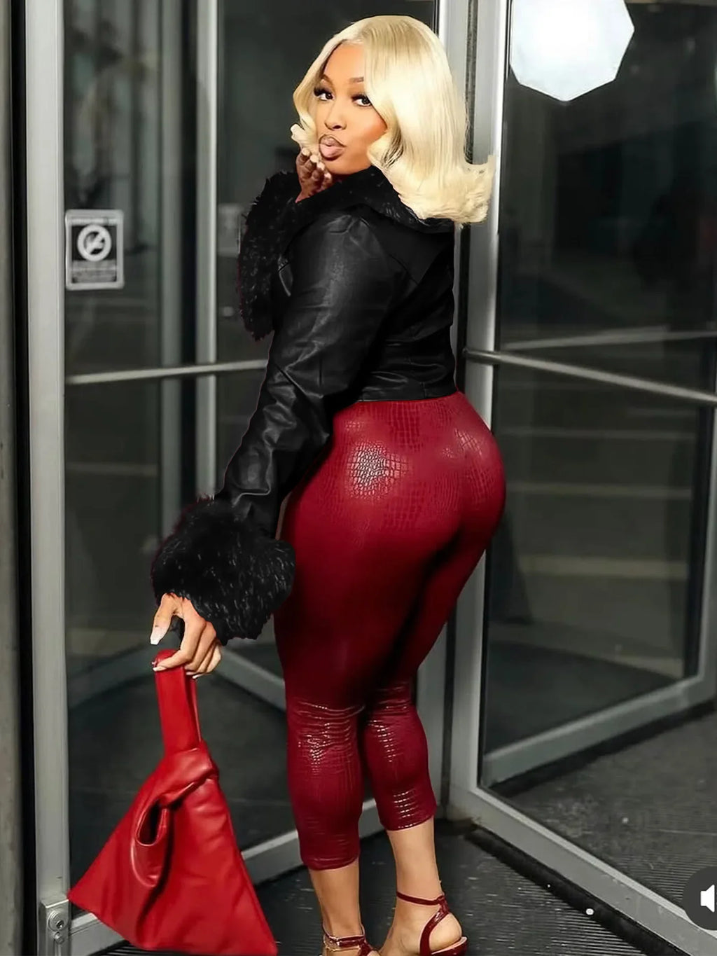 Leather Capri Pants Set