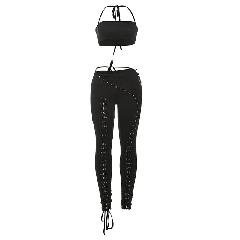 Iris Lace Up Pants Set