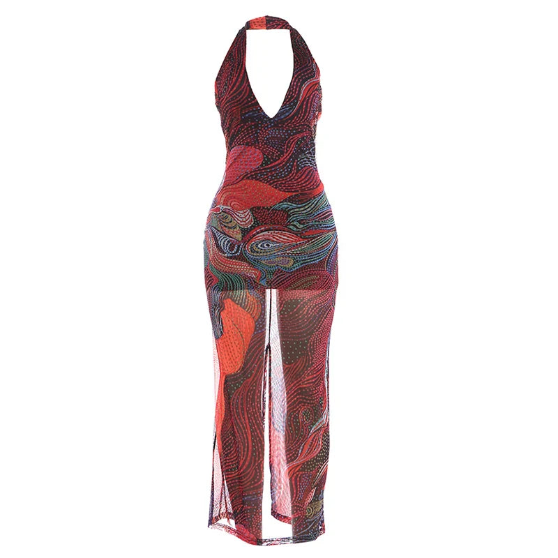 Colorful V-Neck Dress