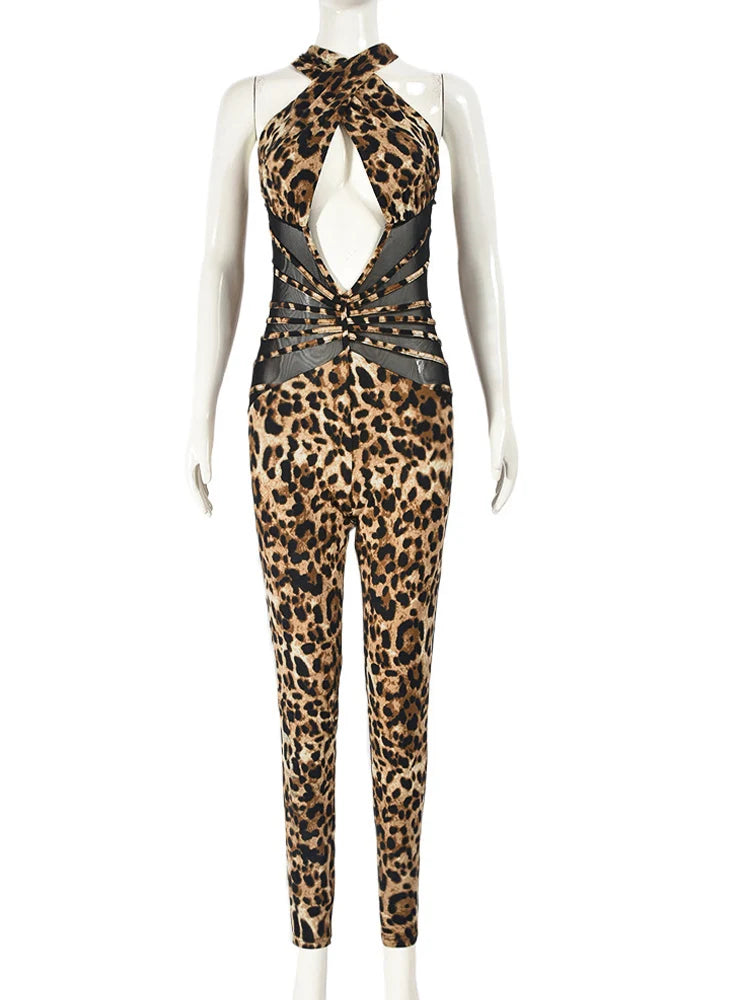 Wild Cut-Out Leopard Jumpsuit
